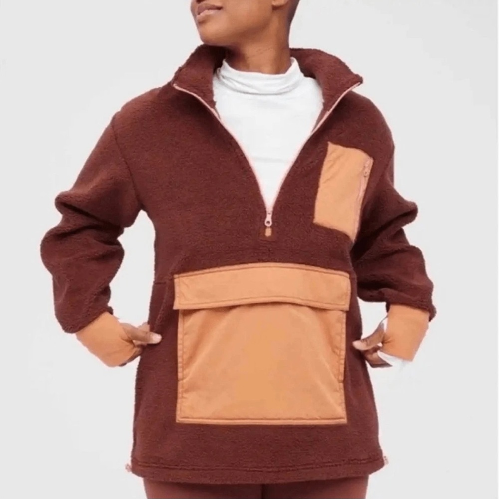 Aerie Offline Oversized Sherpa Quarter Zip Jacket